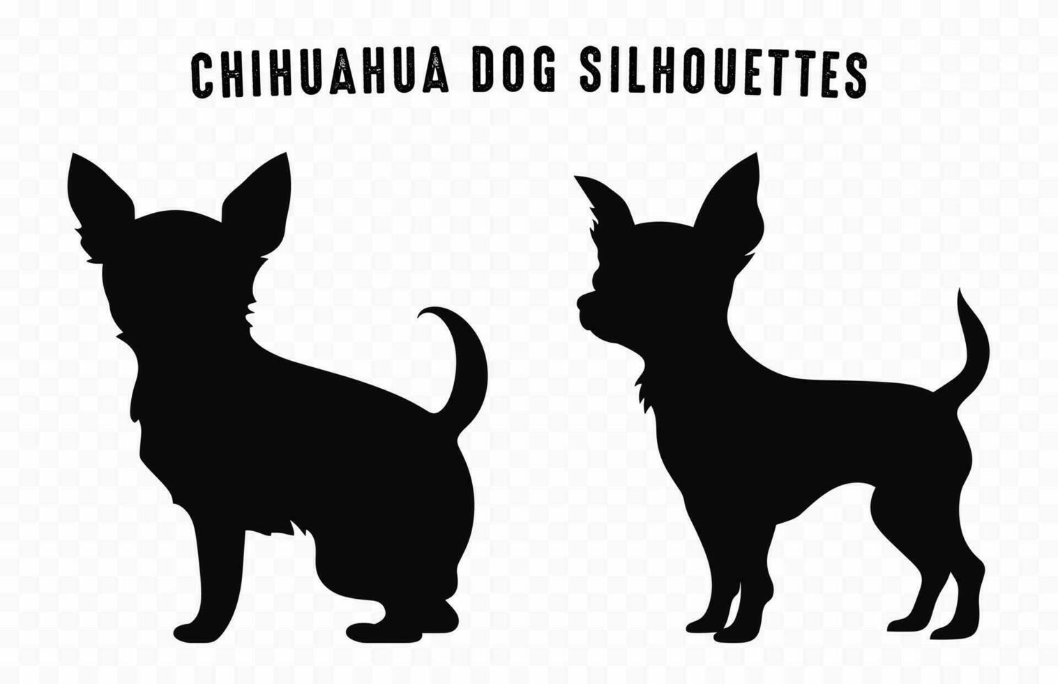 chihuahua hundar vektor svart silhuett fri