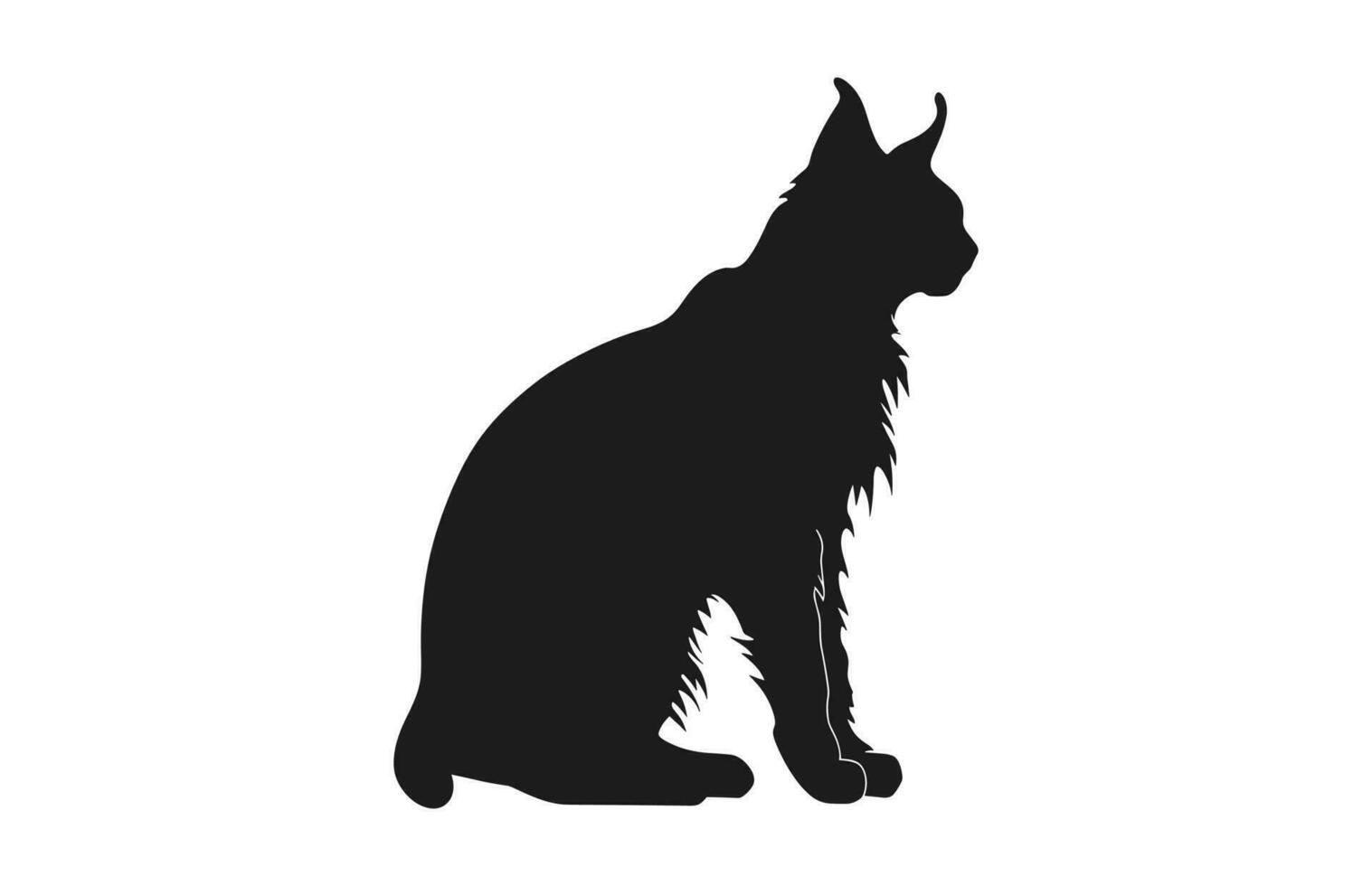 lodjur katt svart silhuett vektor fri
