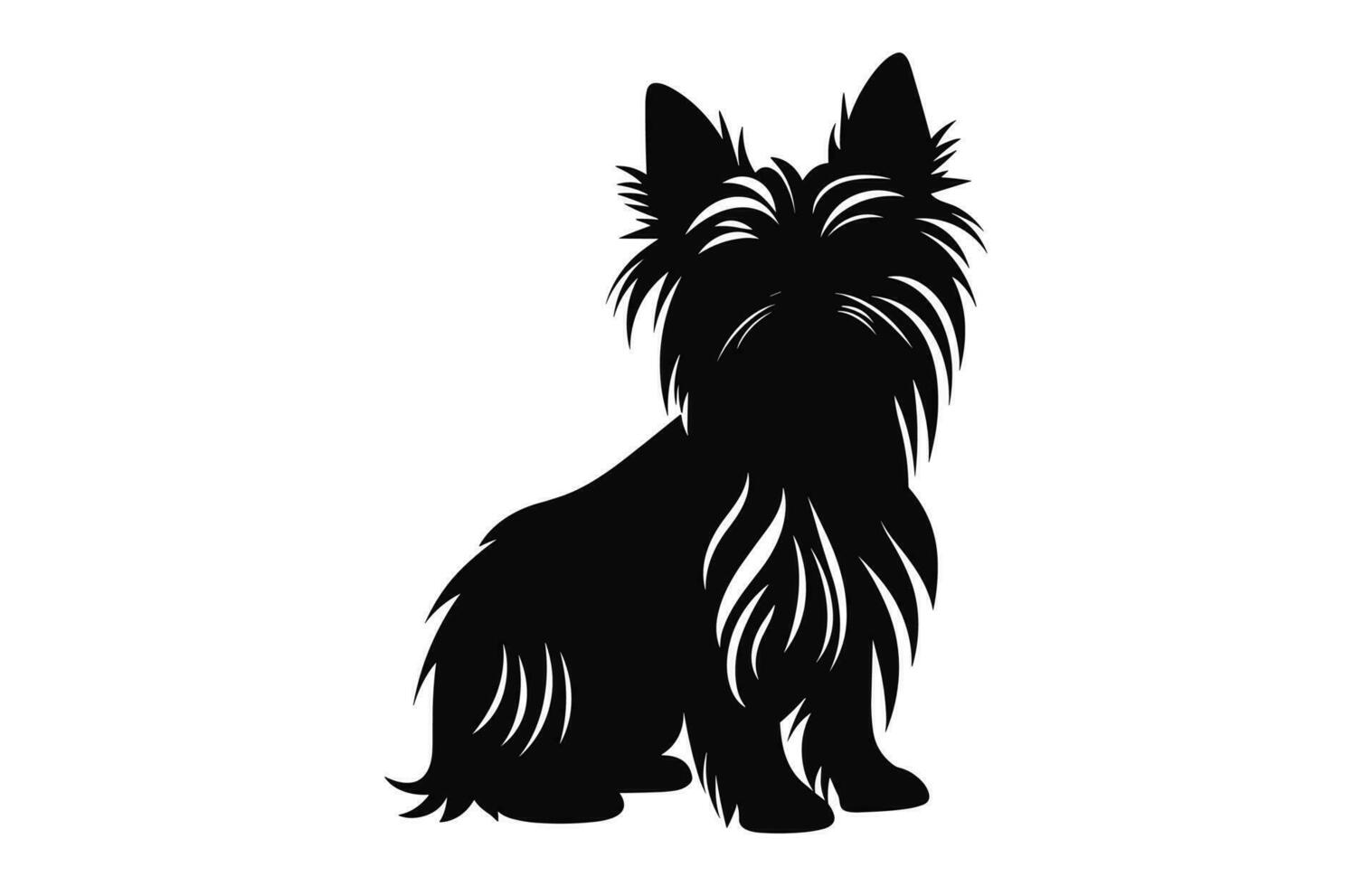 Yorkshire Terrier Hund Vektor schwarz Silhouette kostenlos