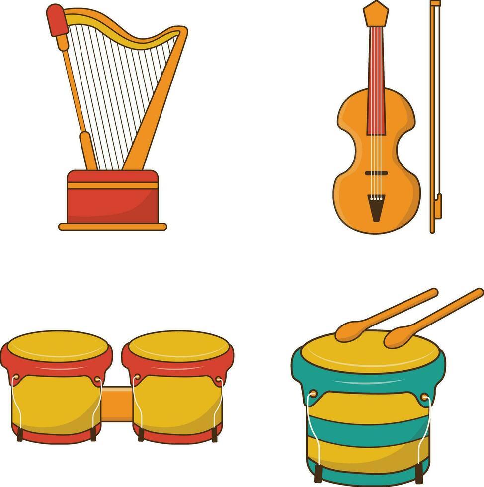 uppsättning av musikalisk instrument. vektor