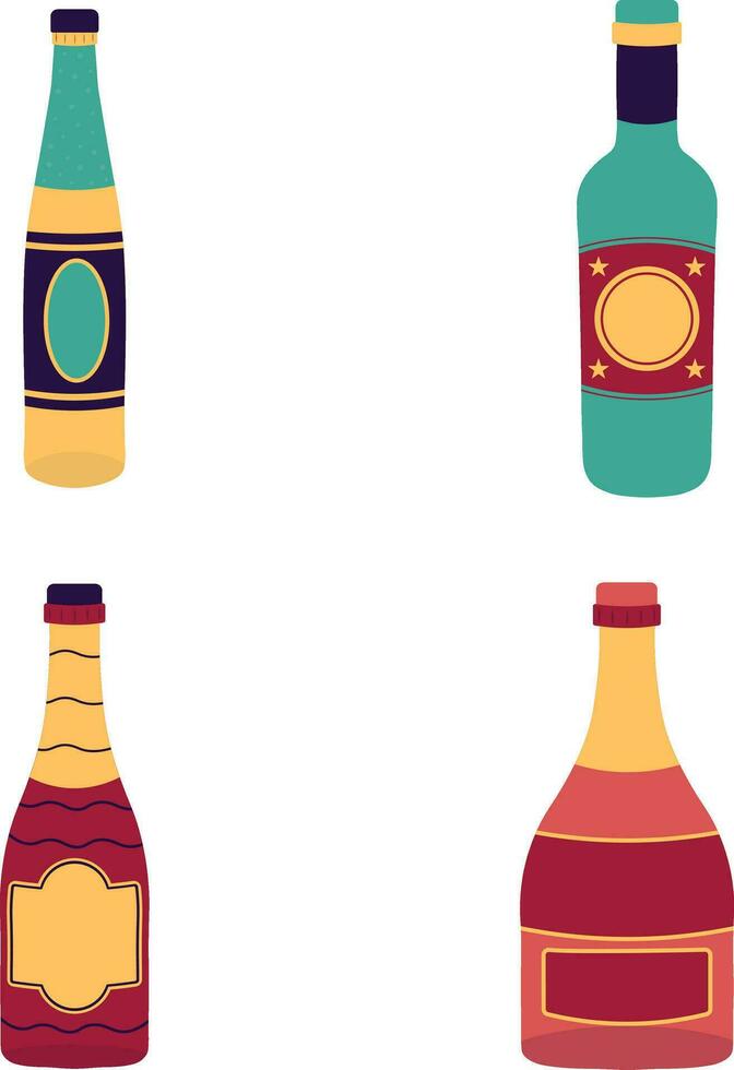 einstellen von anders verschiedene Flaschen. eben Vektor Illustration