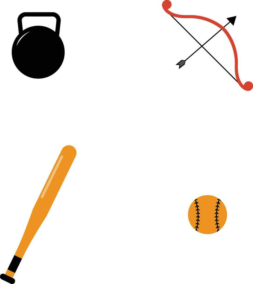 uppsättning av sport Utrustning ikoner. platt former och design. vektor element