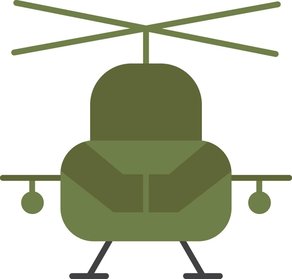 Militär- Hubschrauber eben Symbol vektor