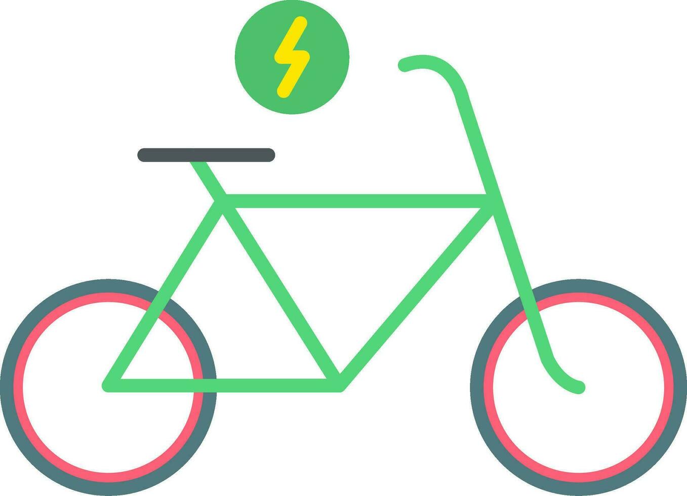 elektrisk cykel platt ikon vektor