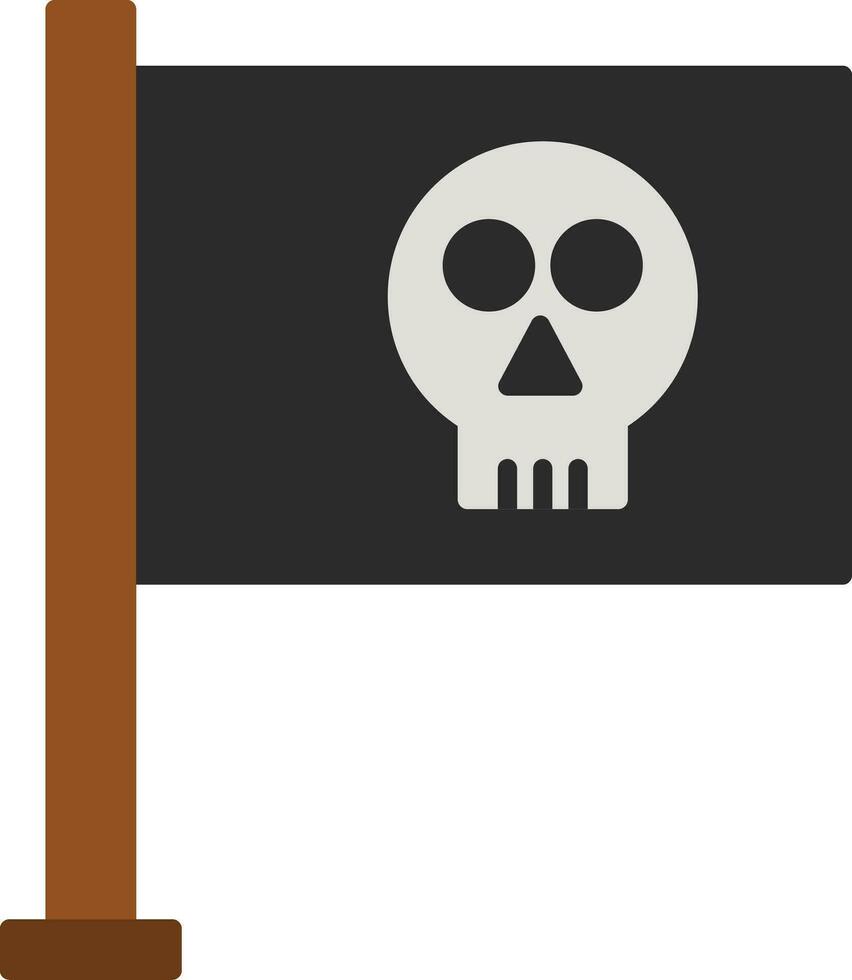 Flache Ikone der Piratenflagge vektor