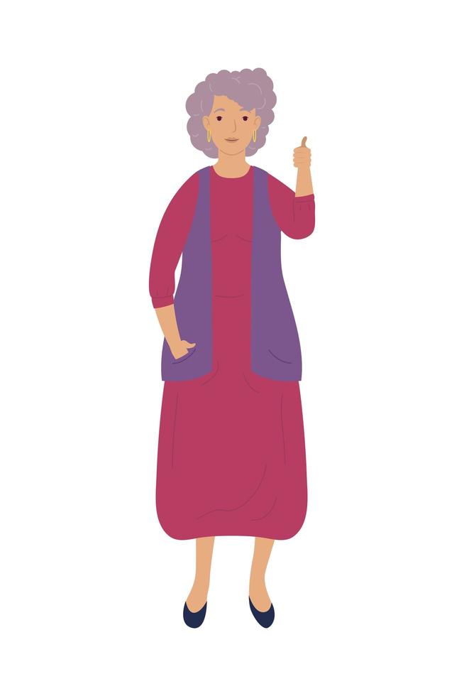 gammal kvinna stark avatar karaktär vektor