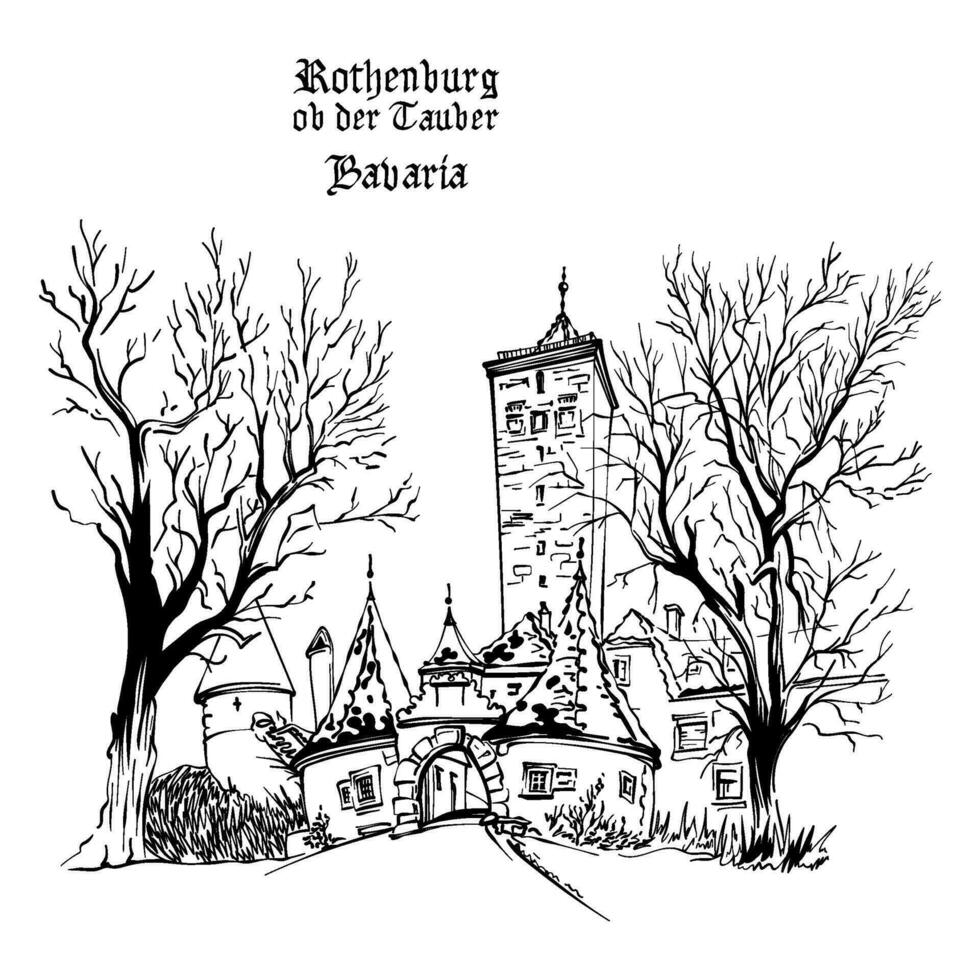 Rothenburg ob der Tauber, Deutschland vektor