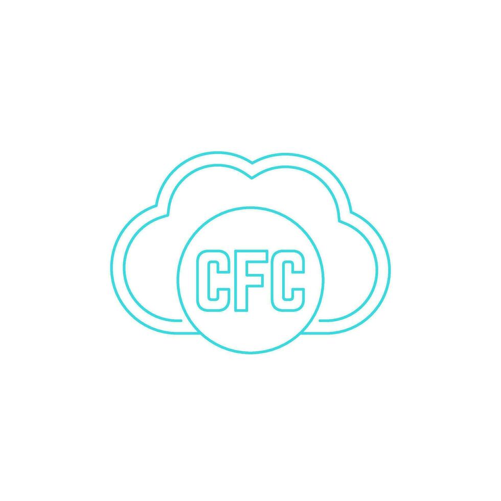 cfc Gas Linie Symbol mit ein Wolke vektor