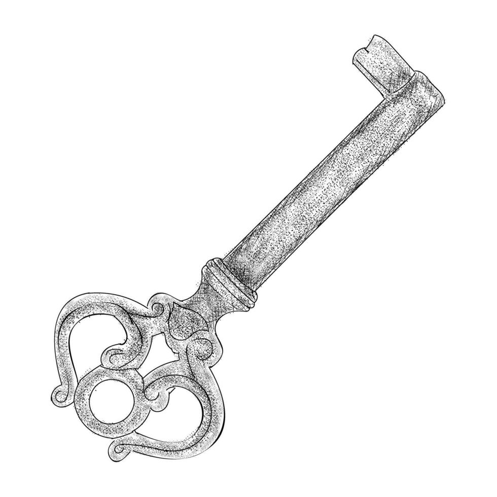 trendiger Vintage-Schlüssel vektor