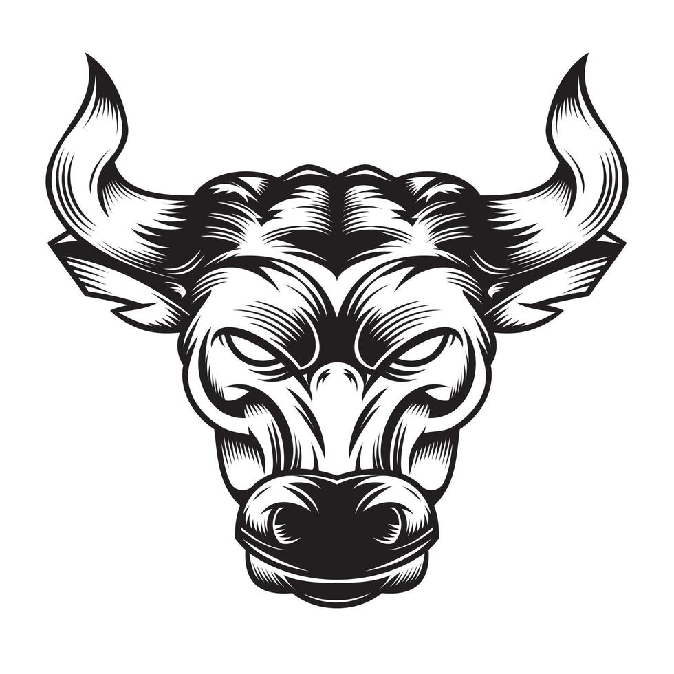 Stierkampfdesign auf weißem Hintergrund. Kuh Strichzeichnungen Logos oder Symbole. Vektor-Illustration. vektor