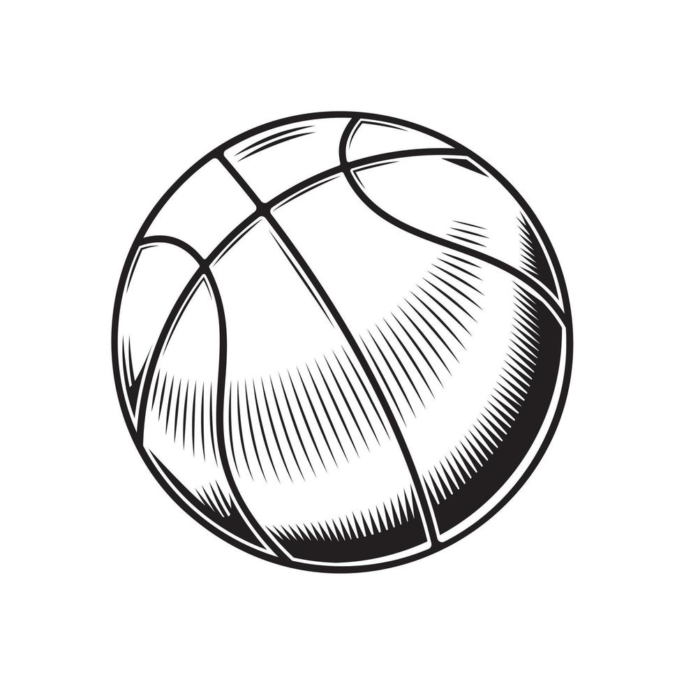 Basketball-Design auf weißem Hintergrund. Basketball-Linien-Kunst-Logos oder -Symbole. Vektor-Illustration. vektor