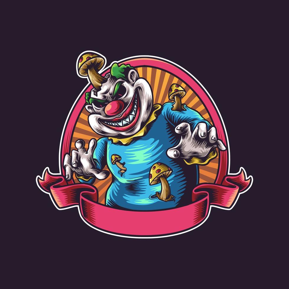 illustration vektorgrafik av halloween clown tema. perfekt för händelseillustration, eller etc. vektor