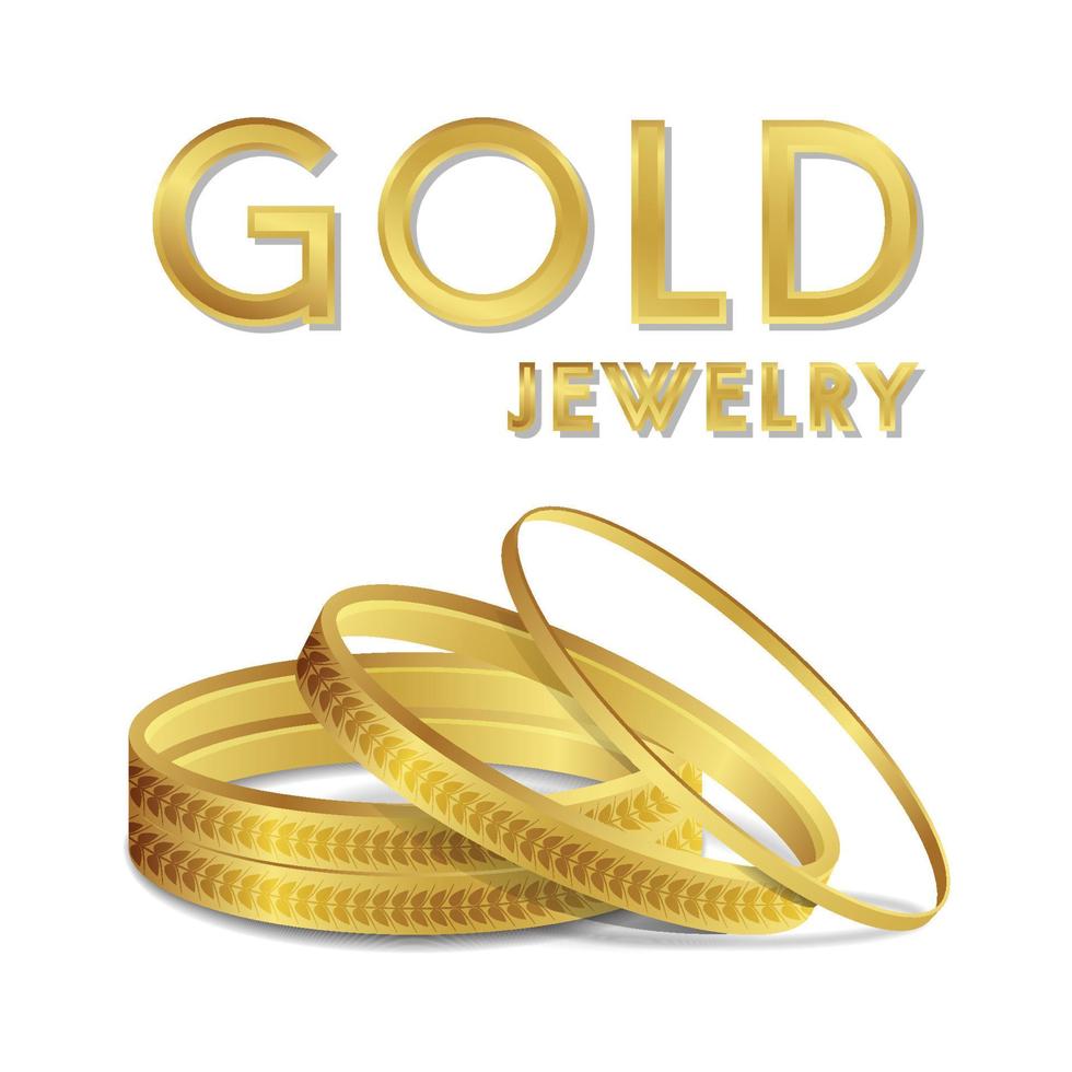 kungliga guldsmycken gyllene armband i arabisk stil armband juveler vektor illustration