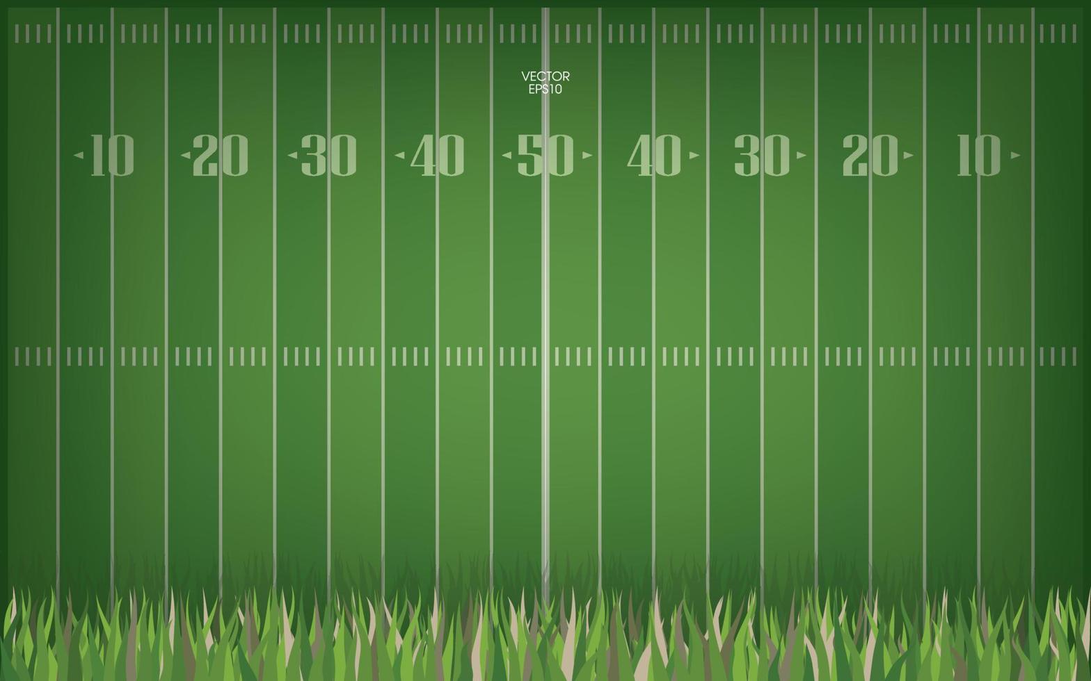 Hintergrund für American-Football-Sport. Vektor-Illustration der grünen Wiese. vektor