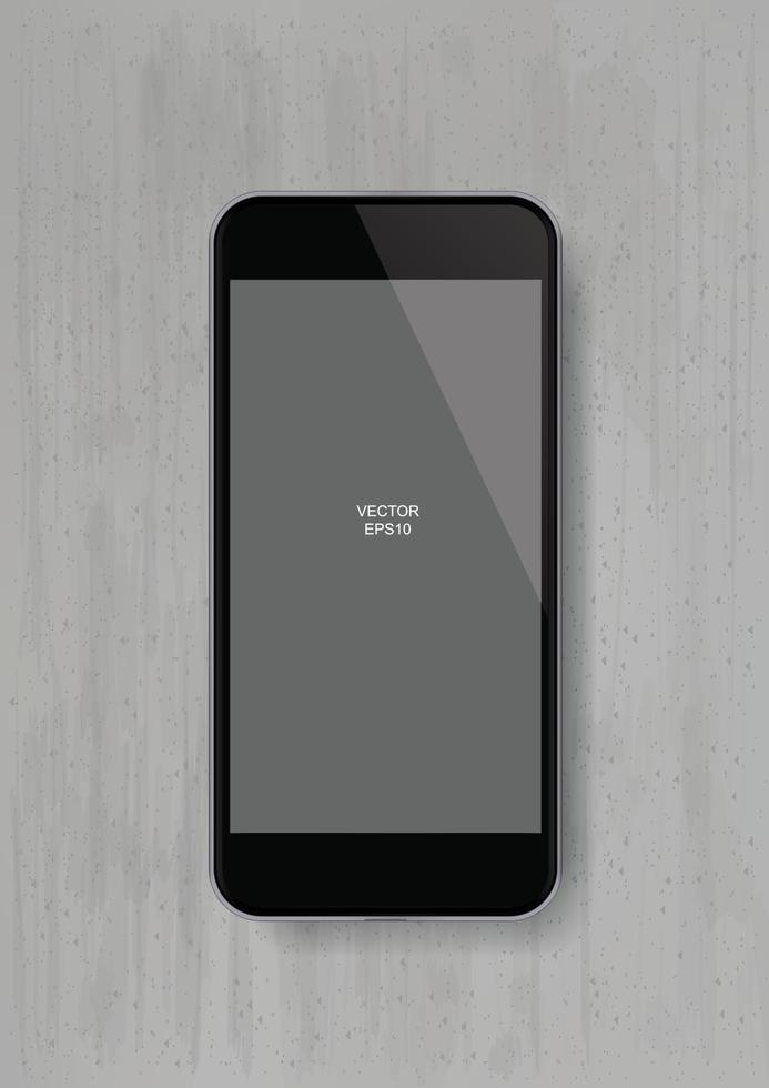 mobil smartphone på grunge betong textur bakgrund med tom skärm område för kopia utrymme. vektor. vektor