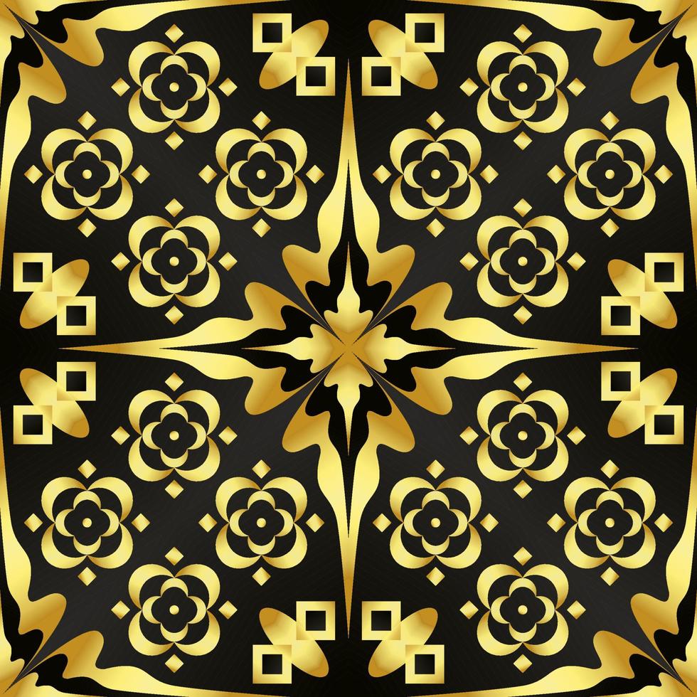 dies ist eine goldene Textur mit Knospen und Sternen im Art-Deco-Stil vektor