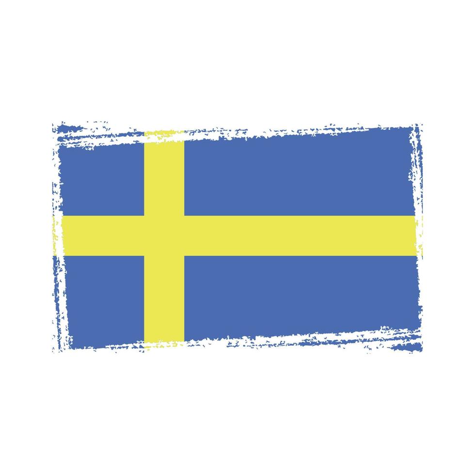 Schweden-Flaggenvektor mit Aquarellpinselart vektor