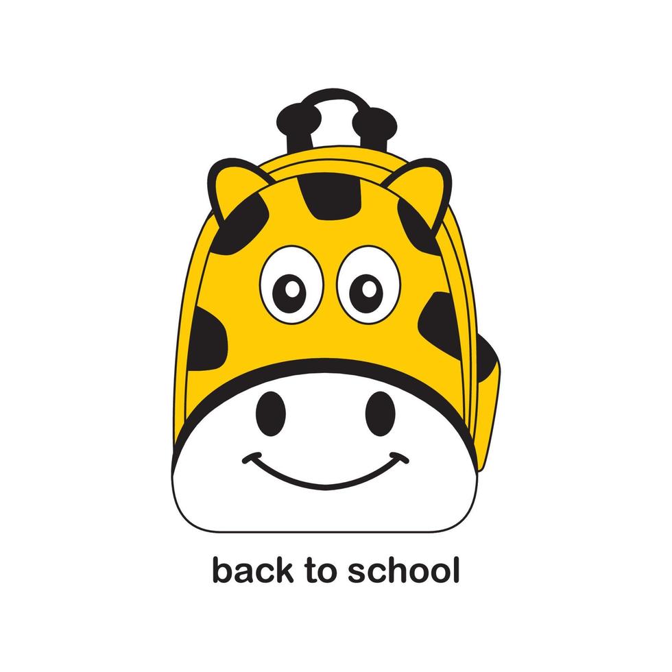 Kiddie Animal Rucksack-Tier-Thema zurück in die Schule - süßer und lustiger Gesichtsausdruck vektor