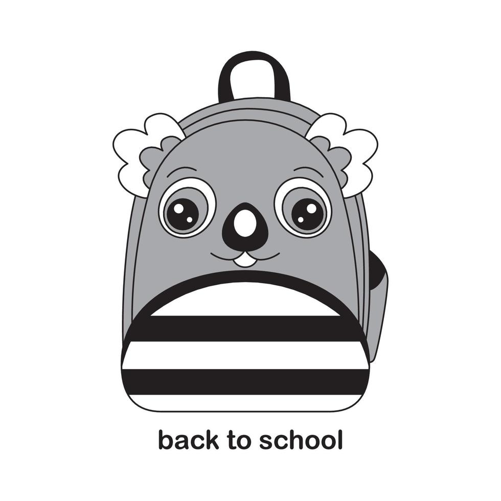 kiddie animal backpack -animal themed back to school - gulligt och roligt ansiktsuttryck vektor
