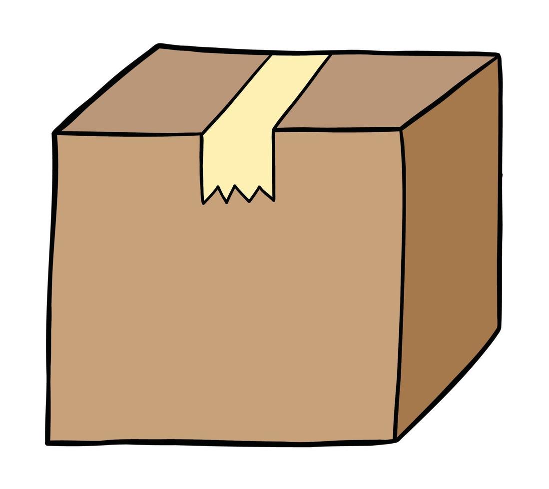 tecknad stängt paket, vektor illustration