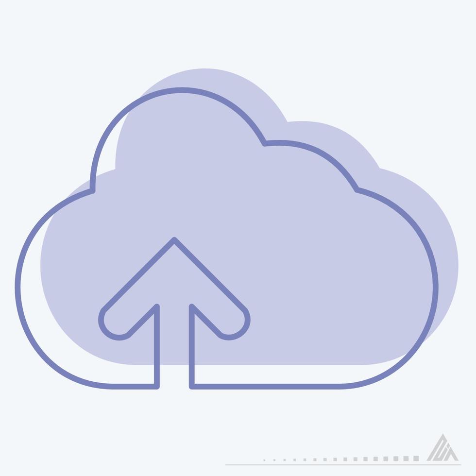 ikon vektor av moln med pil uppåt - två ton stil