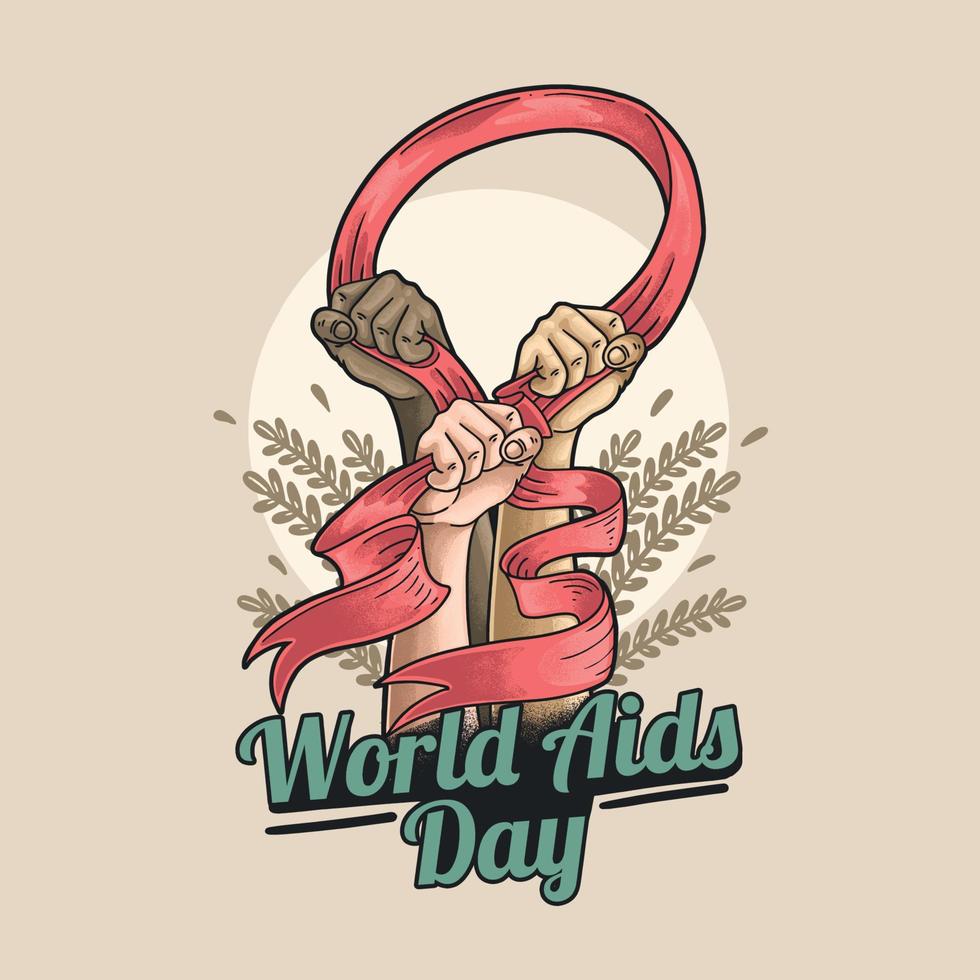 Bewegung zum Welt-Aids-Tag unterstützen vektor