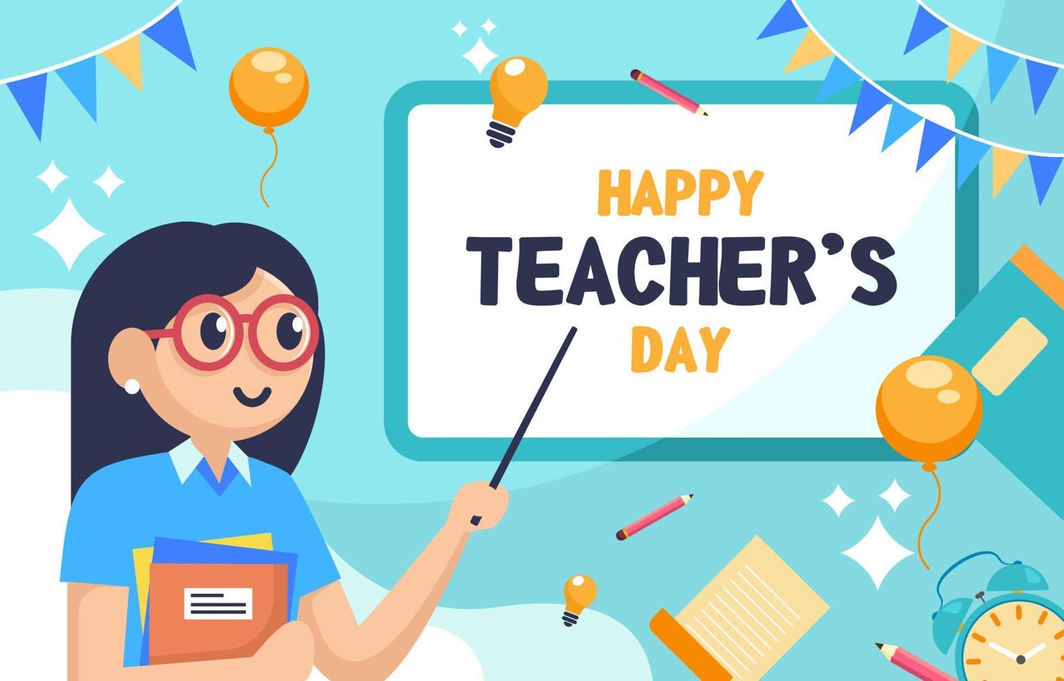 Happy Teacher's Day Hintergrund vektor