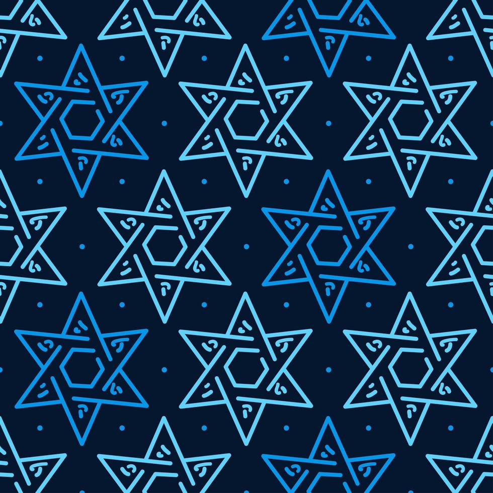 magen david star seamless. judiskt israeliskt symbolmönster för hanukkah vektor