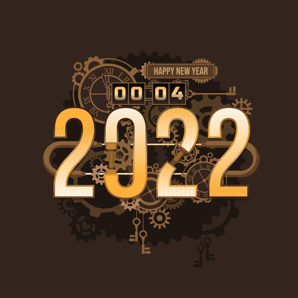 Countdown für das neue Jahr Steampunk vektor