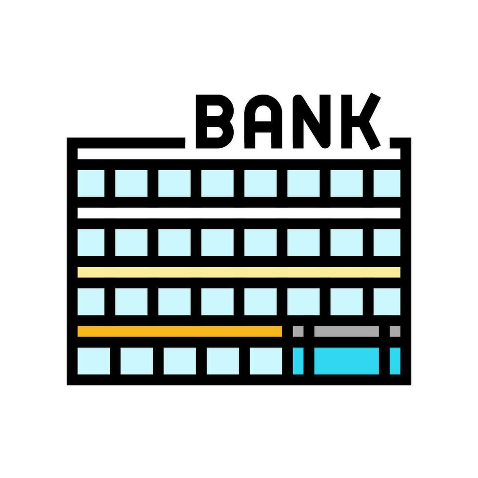 överföra Bank byggnad Färg ikon vektor illustration