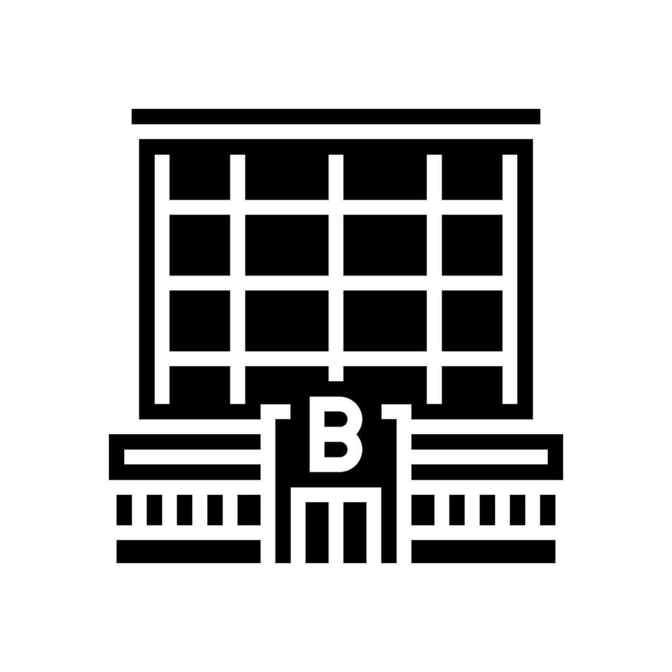 städtisch Bank Gebäude Glyphe Symbol Vektor Illustration