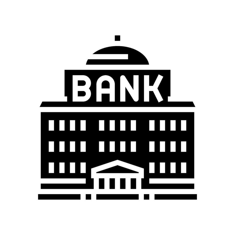 regering Bank byggnad glyf ikon vektor illustration