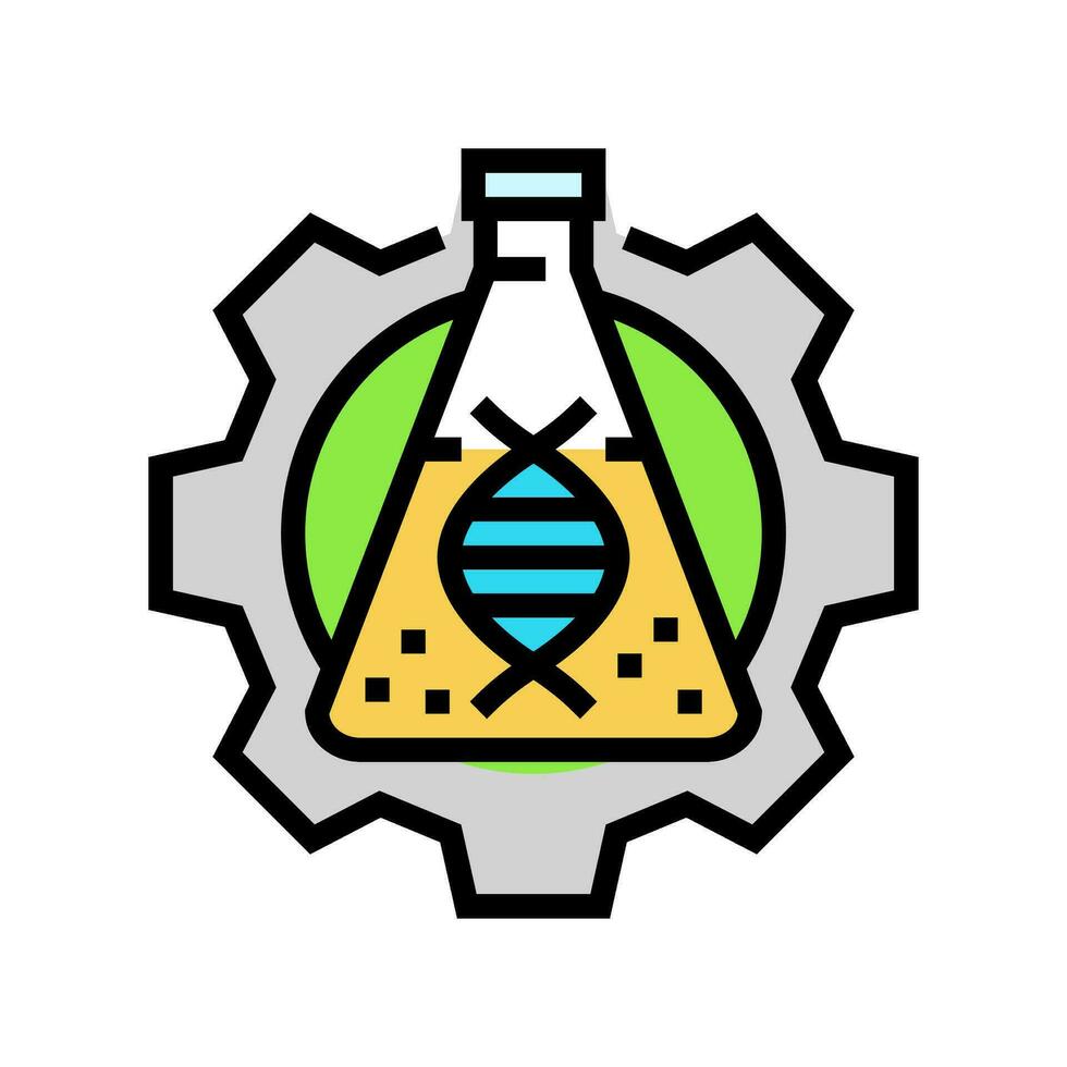 Biotechnologie Labor Kryptogenetik Farbe Symbol Vektor Illustration