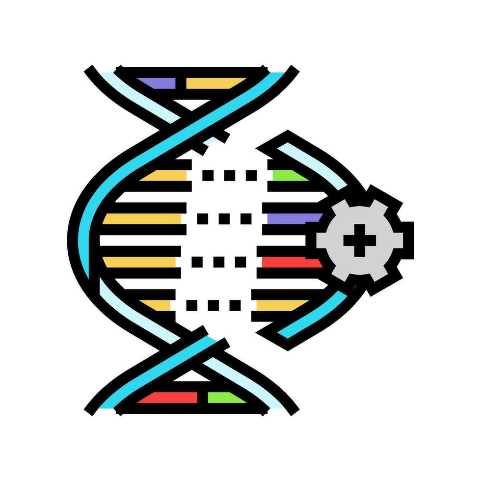 genetisch Änderung Kryptogenetik Farbe Symbol Vektor Illustration