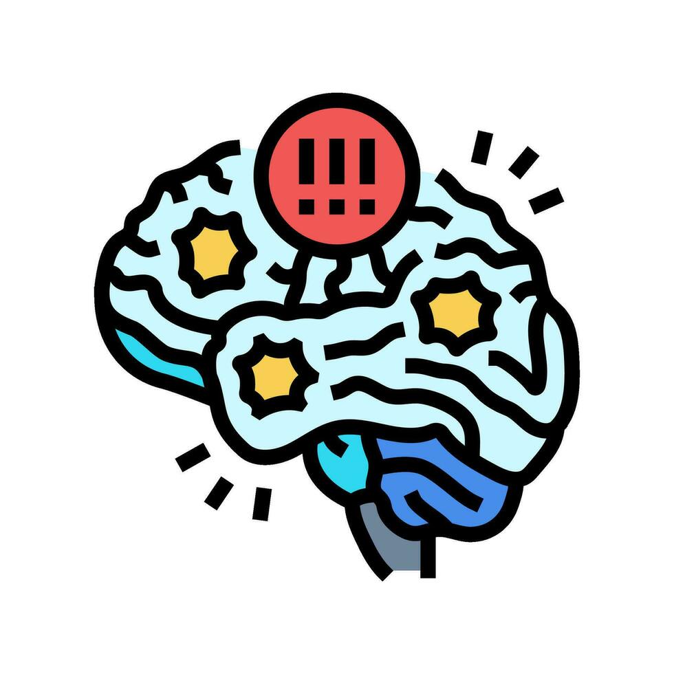 neurologisk störningar neuroscience neurologi Färg ikon vektor illustration