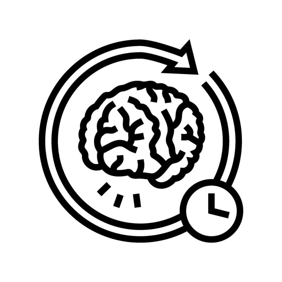 minne återkallelse neuroscience neurologi linje ikon vektor illustration