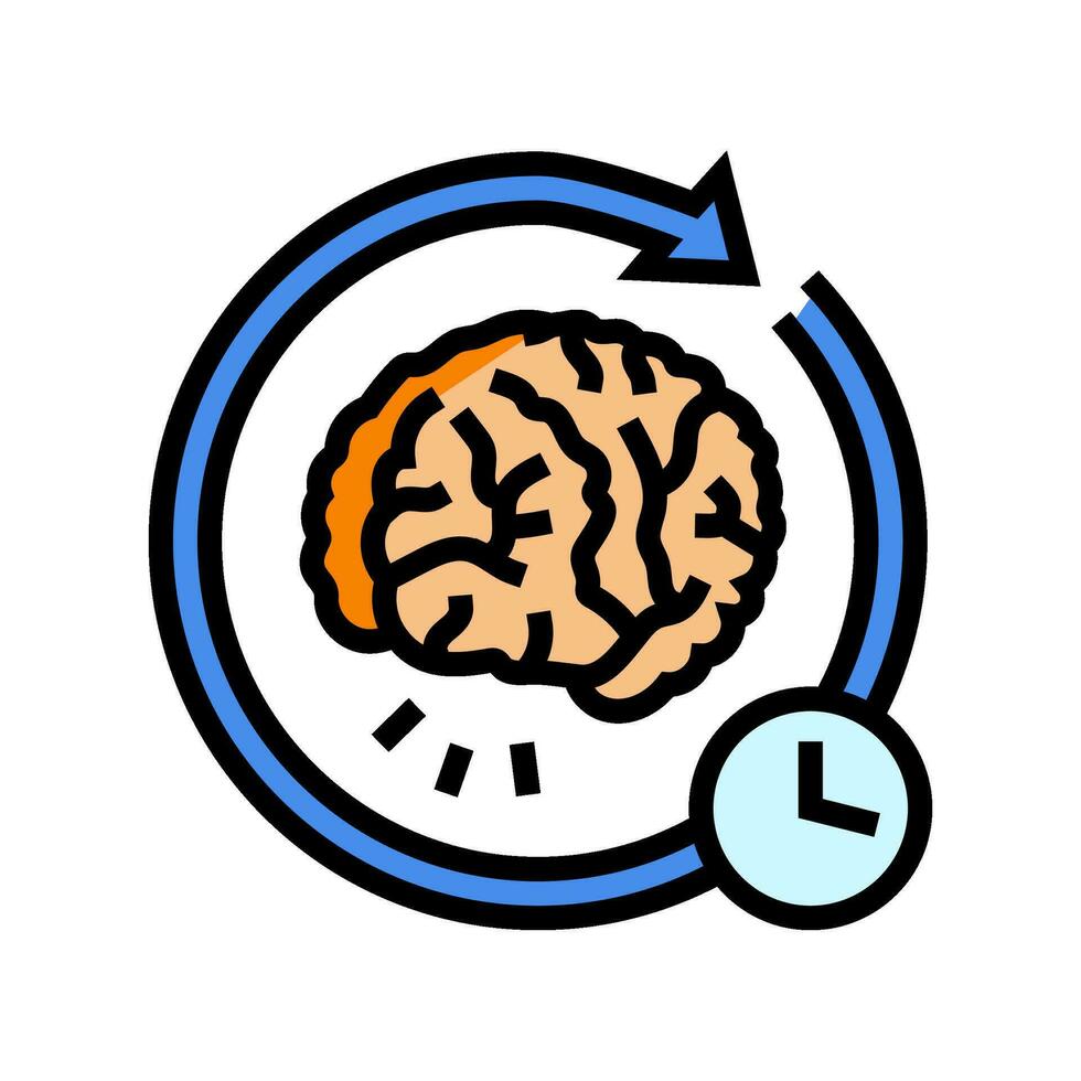 minne återkallelse neuroscience neurologi Färg ikon vektor illustration