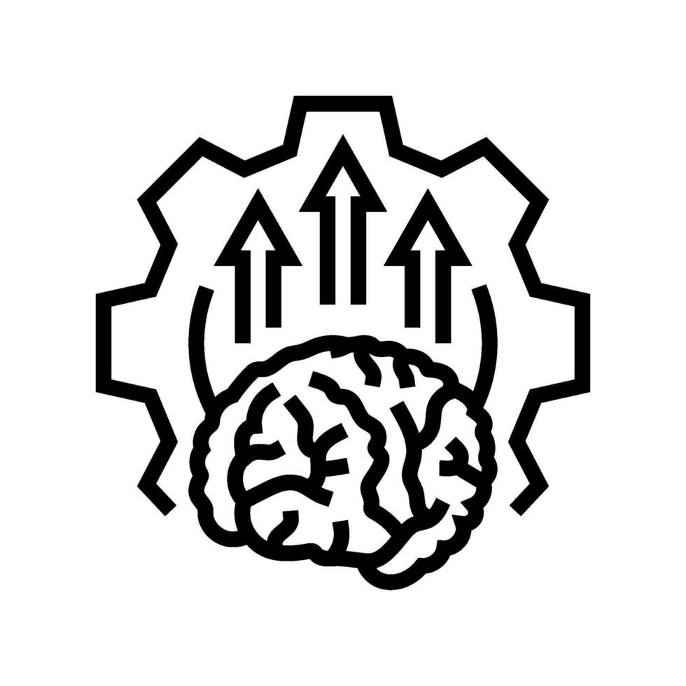 Neuroplastizität Neurowissenschaften Neurologie Linie Symbol Vektor Illustration