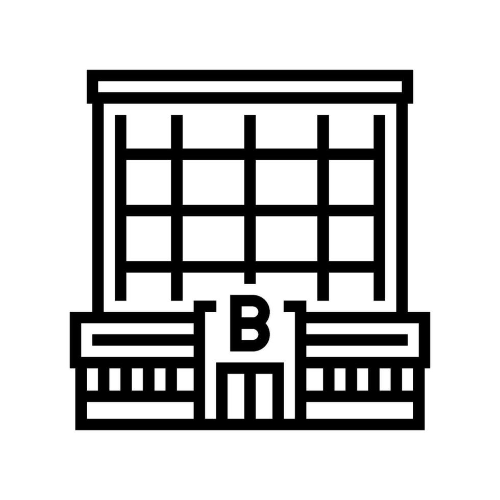 städtisch Bank Gebäude Linie Symbol Vektor Illustration