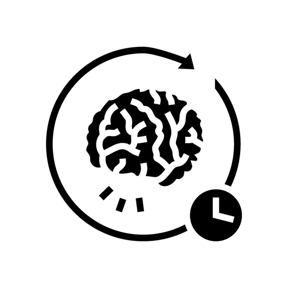 minne återkallelse neuroscience neurologi glyf ikon vektor illustration