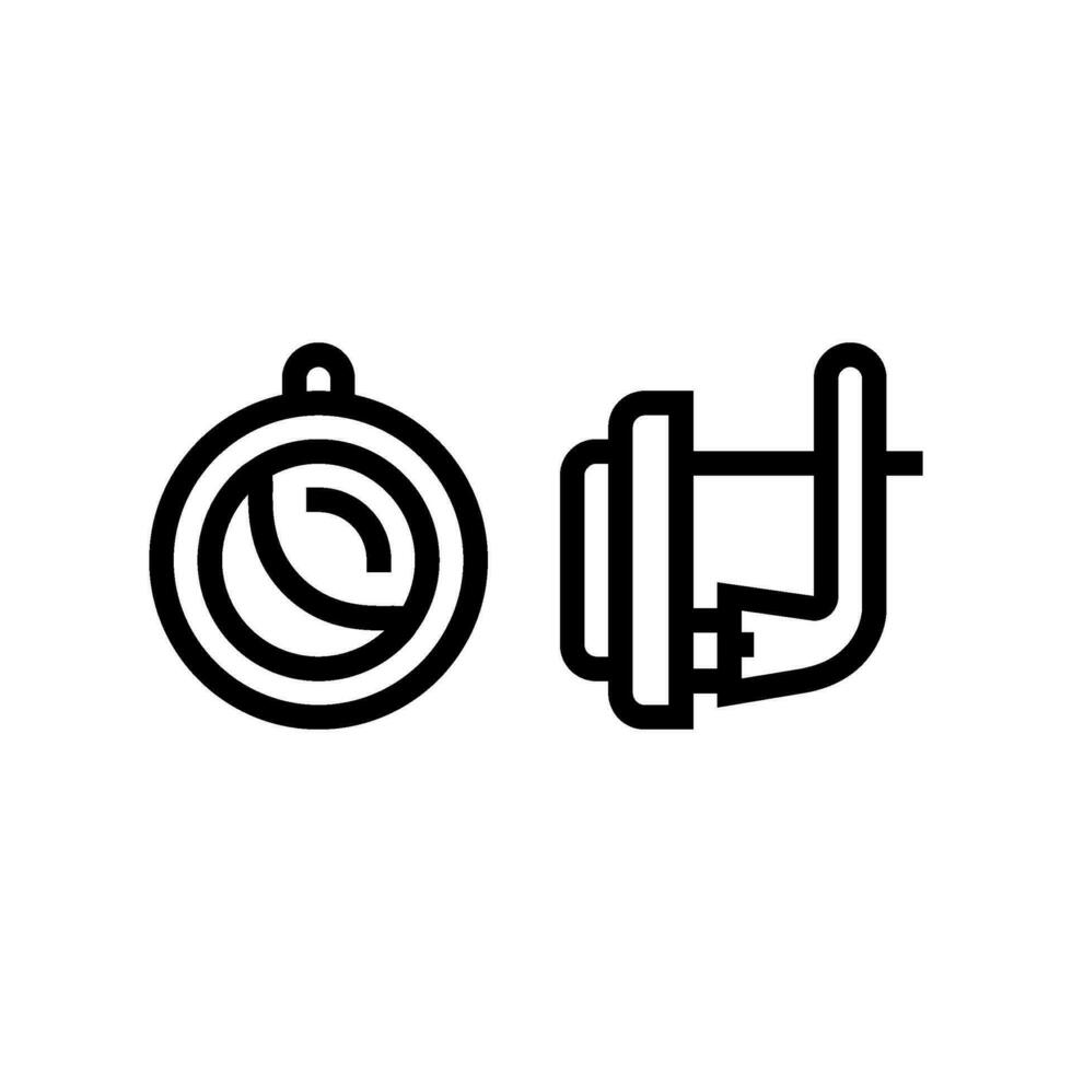 Ohrringe Schmuck Mode Linie Symbol Vektor Illustration