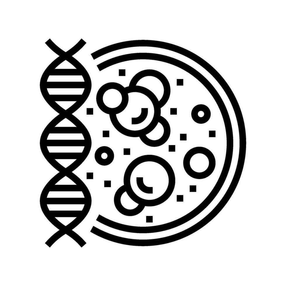 molekyl biologi kryptogenetik linje ikon vektor illustration