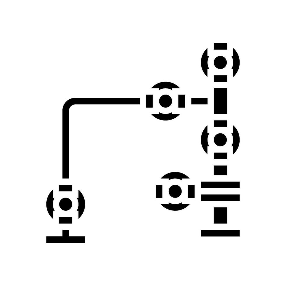 Bohrlochkopf Öl Industrie Glyphe Symbol Vektor Illustration