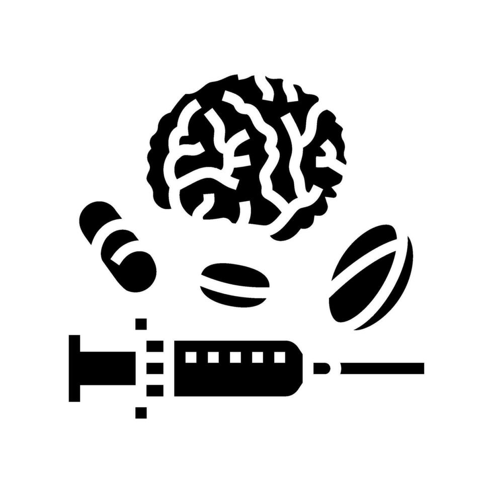 neurologisch Behandlung Neurowissenschaften Neurologie Glyphe Symbol Vektor Illustration