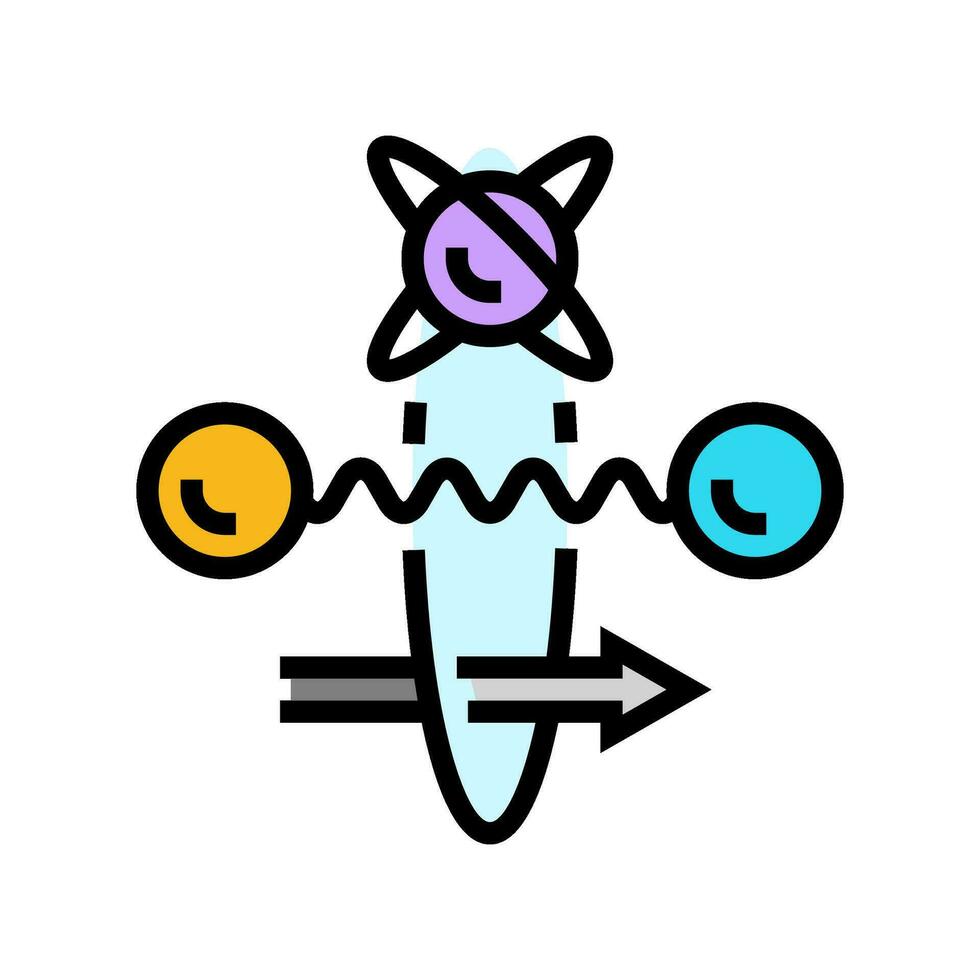Port kvant teknologi Färg ikon vektor illustration