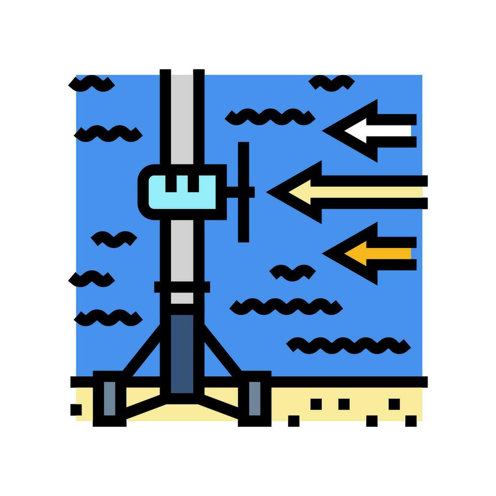 ström energi tidvattens- kraft Färg ikon vektor illustration