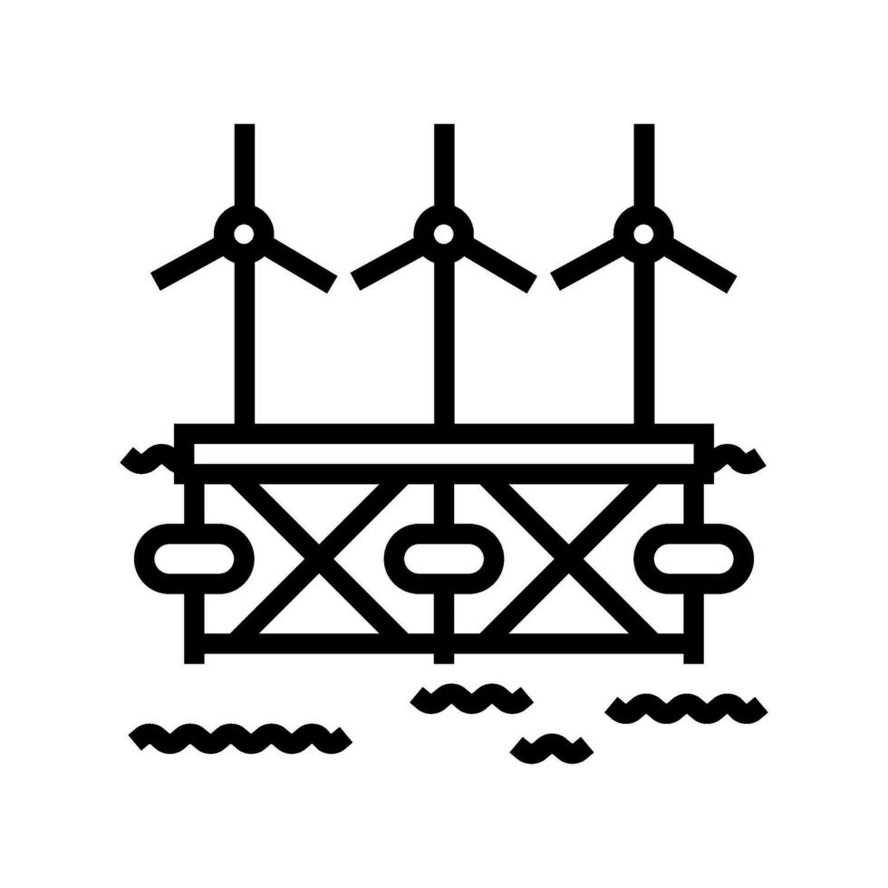 schwebend Welle Plattform Linie Symbol Vektor Illustration