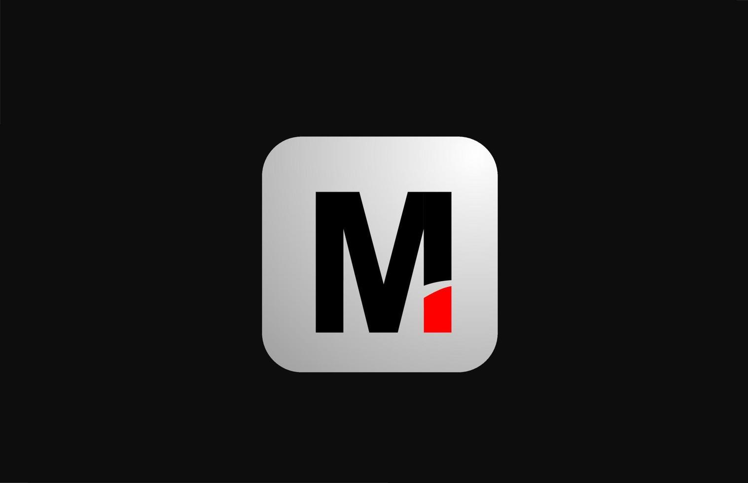 m alfabetet brev logotyp ikon för företag och företag med enkel svartvitt design vektor