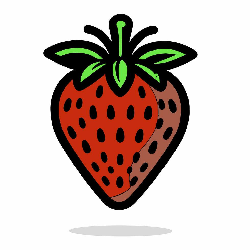 Erdbeere lokalisiert auf weißem Hintergrund vektor