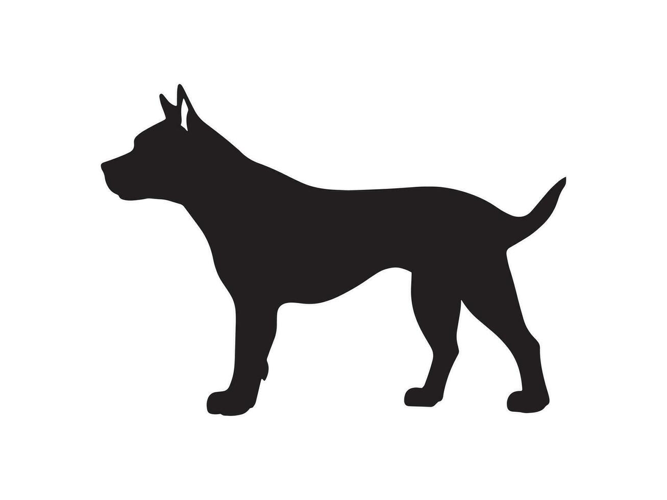 pitbull silhuett av en hund stående vektor